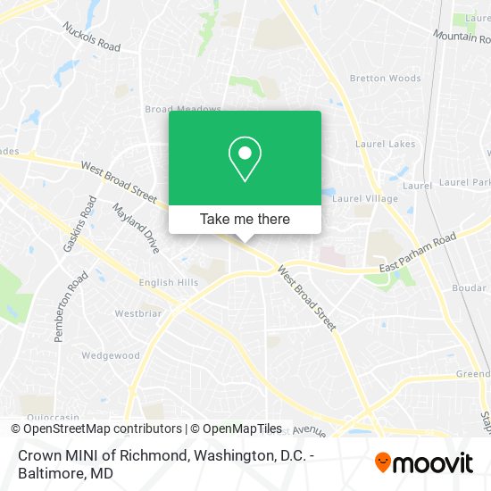 Crown MINI of Richmond map