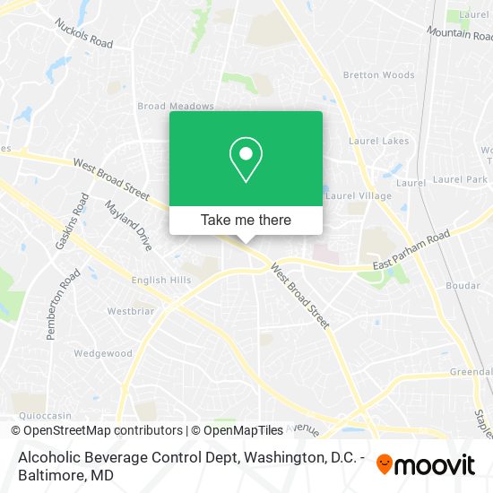 Alcoholic Beverage Control Dept map