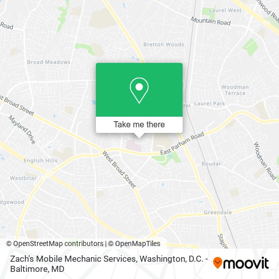 Mapa de Zach's Mobile Mechanic Services