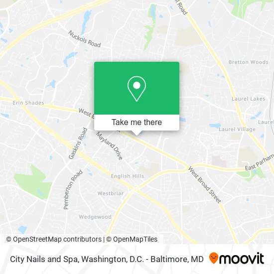 City Nails and Spa map