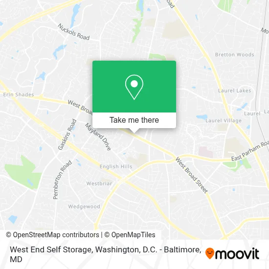 West End Self Storage map