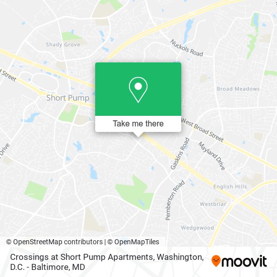 Mapa de Crossings at Short Pump Apartments