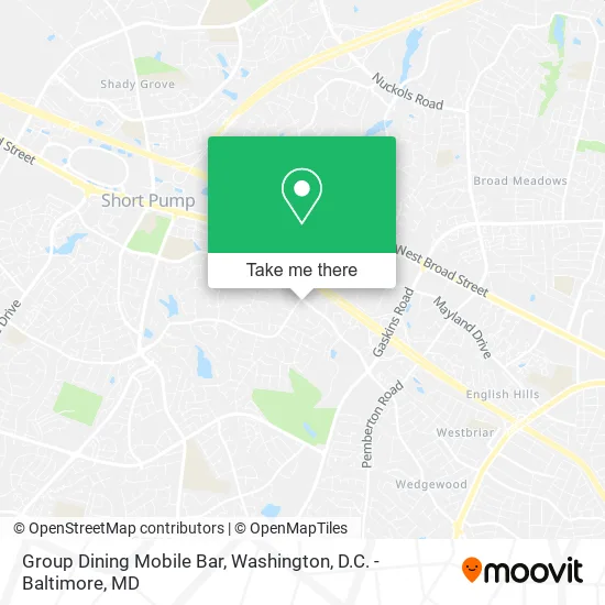 Group Dining Mobile Bar map