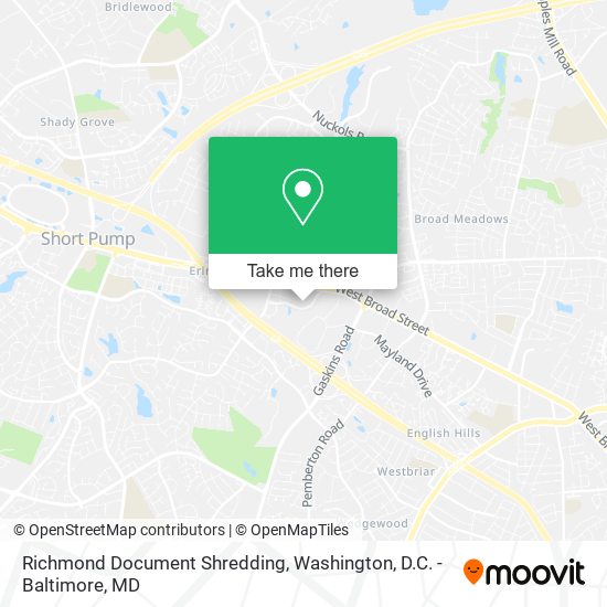 Mapa de Richmond Document Shredding