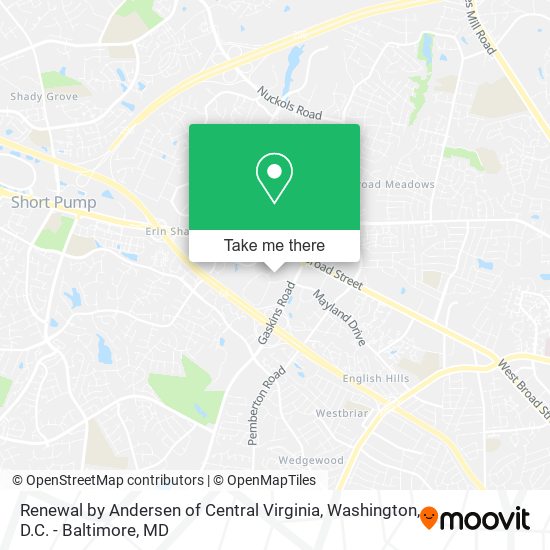 Renewal by Andersen of Central Virginia map