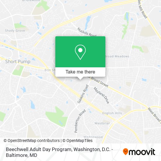 Beechwell Adult Day Program map