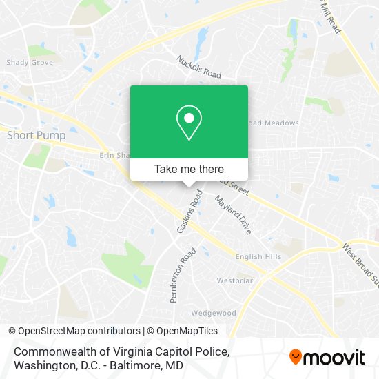 Commonwealth of Virginia Capitol Police map