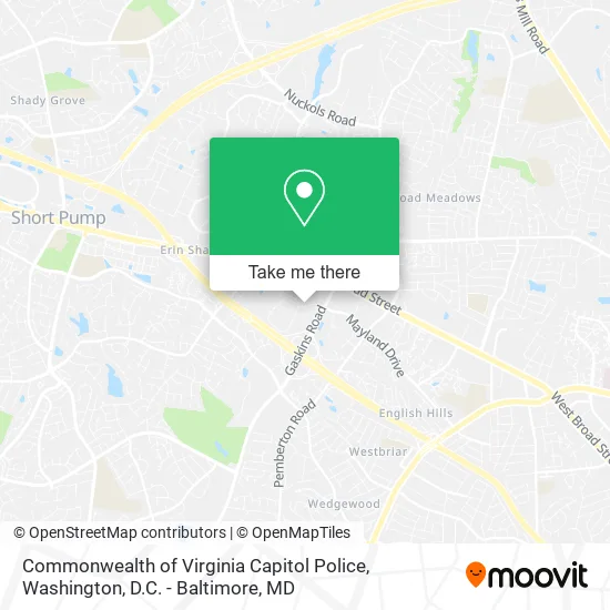 Commonwealth of Virginia Capitol Police map