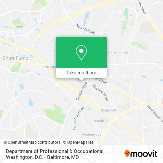 Department of Professional & Occupational map