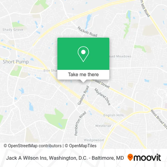 Jack A Wilson Ins map