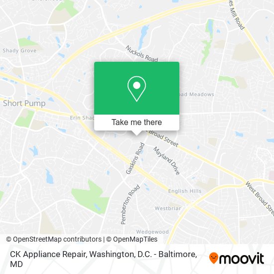 Mapa de CK Appliance Repair