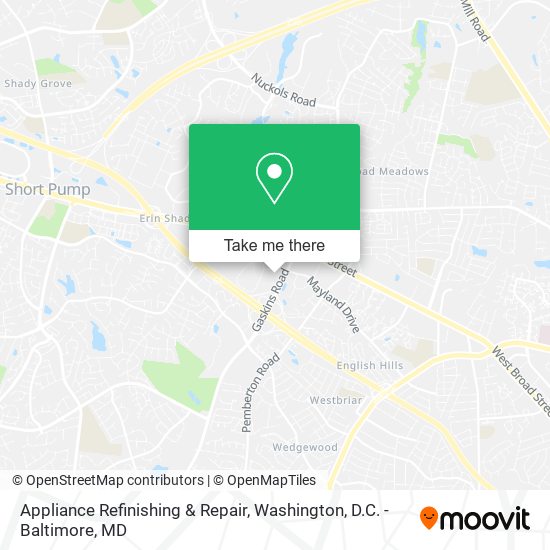 Appliance Refinishing & Repair map