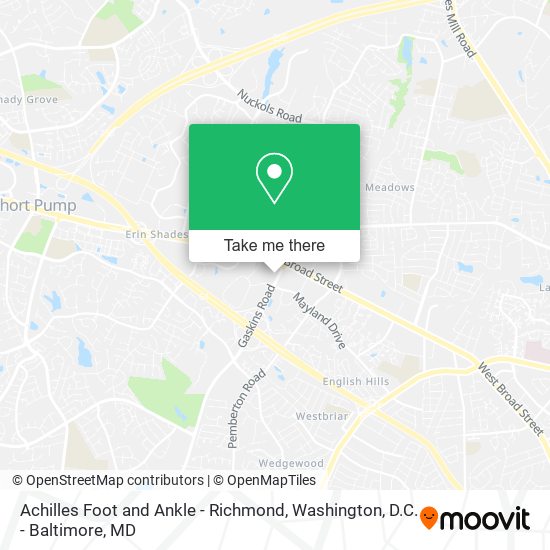 Mapa de Achilles Foot and Ankle - Richmond