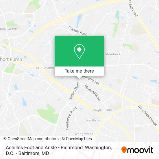 Achilles Foot and Ankle - Richmond map