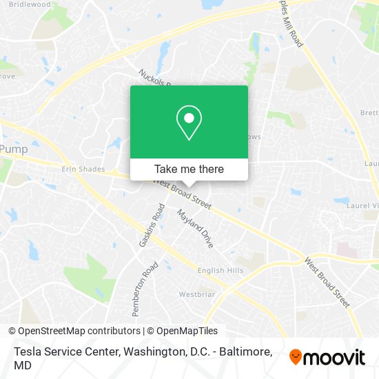 Mapa de Tesla Service Center