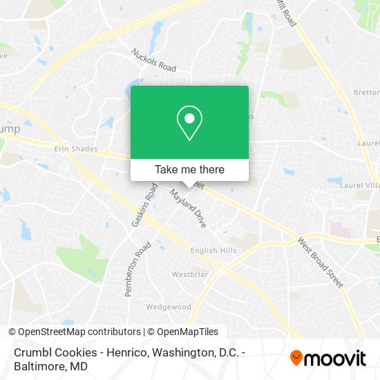 Crumbl Cookies - Henrico map