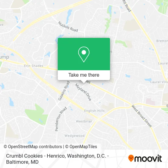 Crumbl Cookies - Henrico map