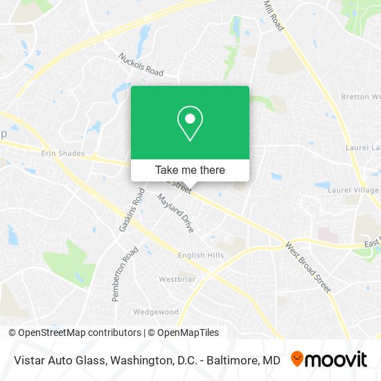 Vistar Auto Glass map