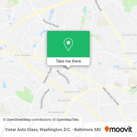 Vistar Auto Glass map