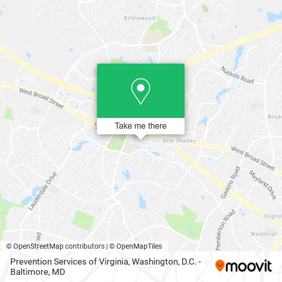 Prevention Services of Virginia map