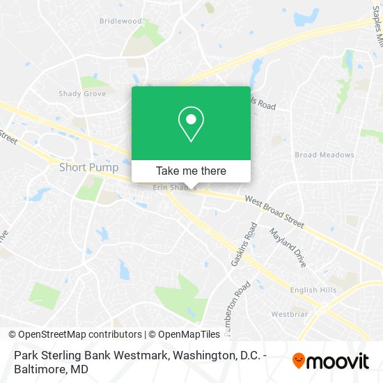 Park Sterling Bank Westmark map