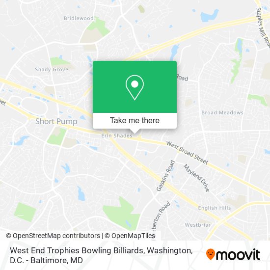 Mapa de West End Trophies Bowling Billiards