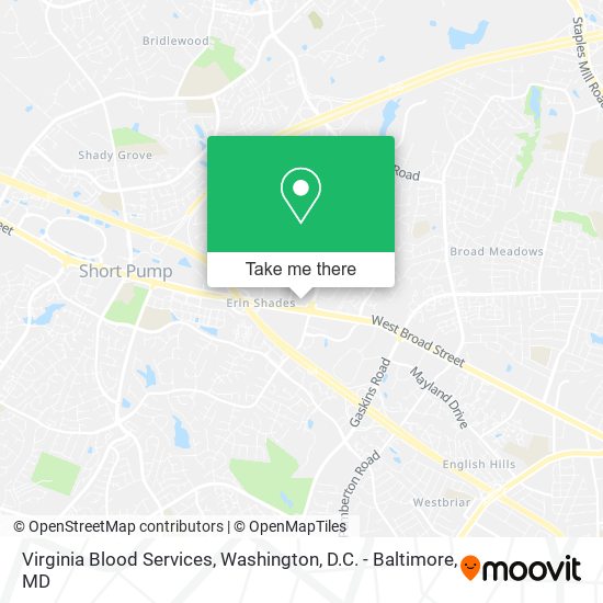 Mapa de Virginia Blood Services