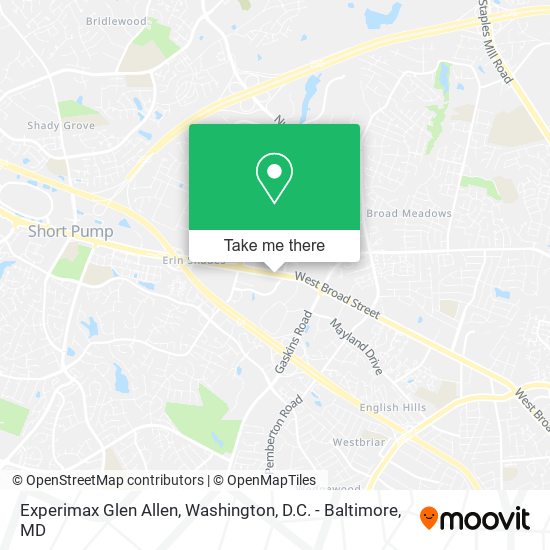 Experimax Glen Allen map