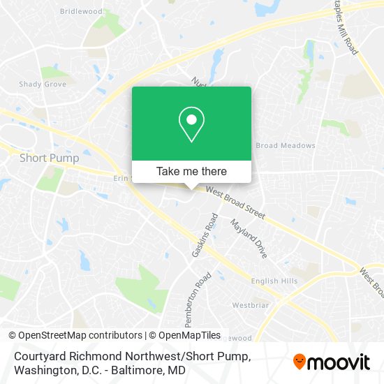 Courtyard Richmond Northwest / Short Pump map