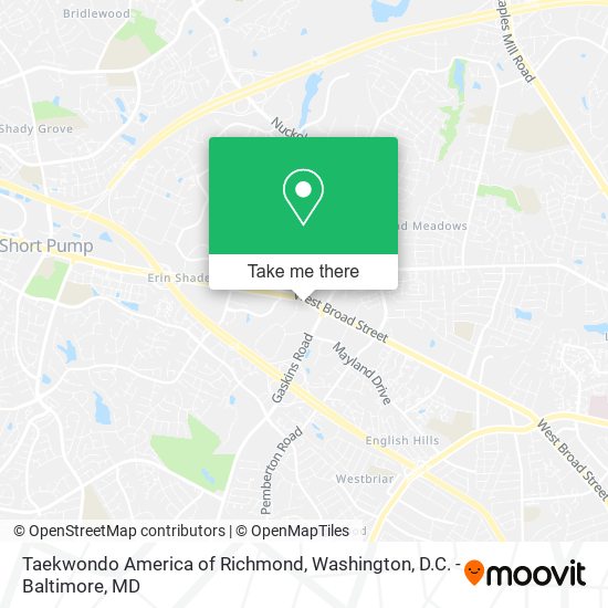 Taekwondo America of Richmond map