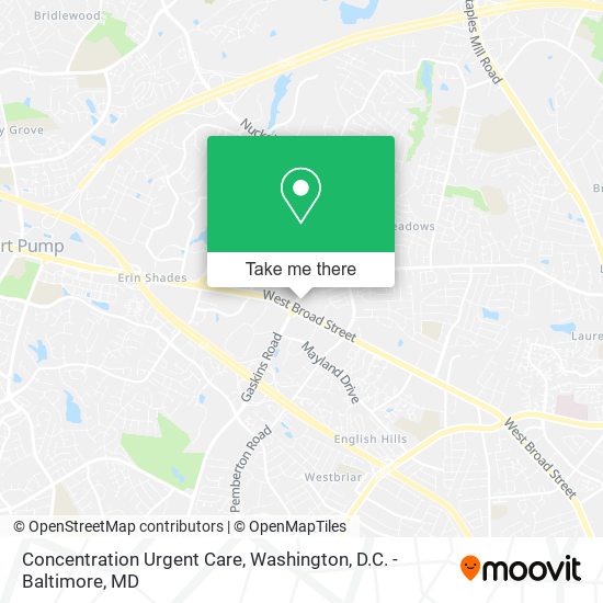 Concentration Urgent Care map