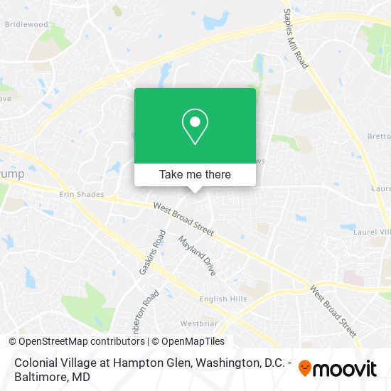 Colonial Village at Hampton Glen map
