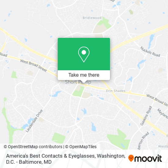 America's Best Contacts & Eyeglasses map