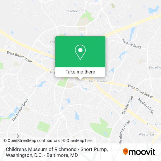 Children's Museum of Richmond - Short Pump map