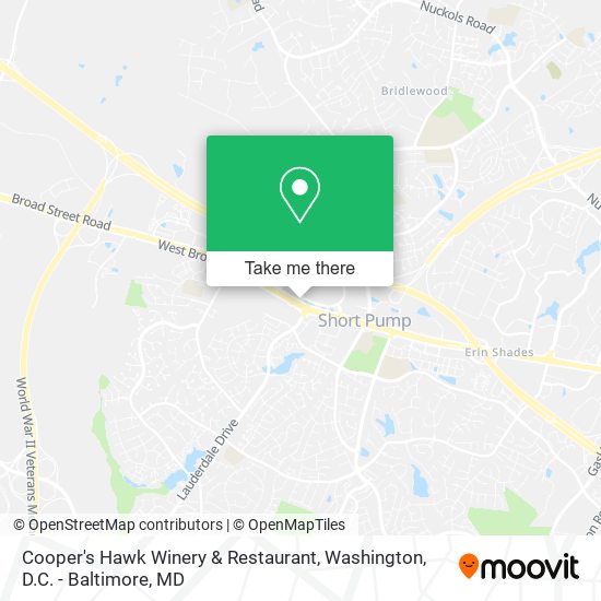 Mapa de Cooper's Hawk Winery & Restaurant