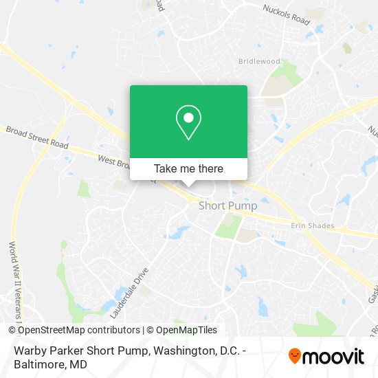 Warby Parker Short Pump map