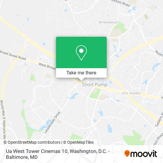 Ua West Tower Cinemas 10 map