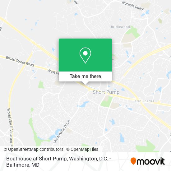 Boathouse at Short Pump map