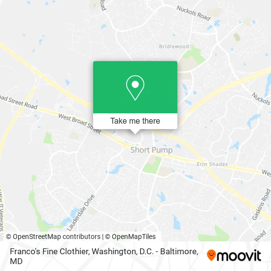 Franco's Fine Clothier map