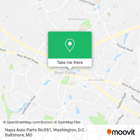 Mapa de Napa Auto Parts Ric081