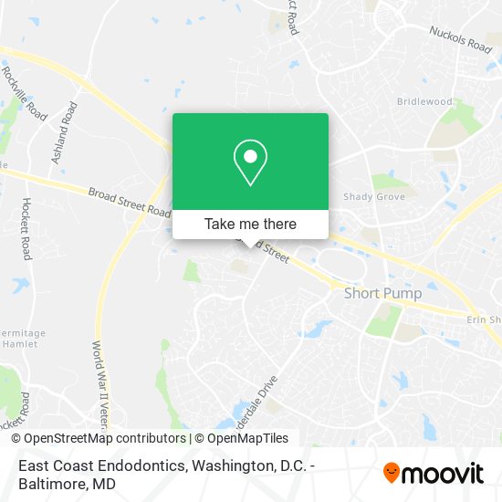 East Coast Endodontics map