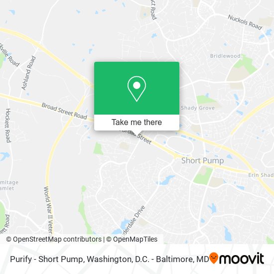 Mapa de Purify - Short Pump