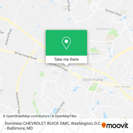 Mapa de Dominion CHEVROLET BUICK GMC
