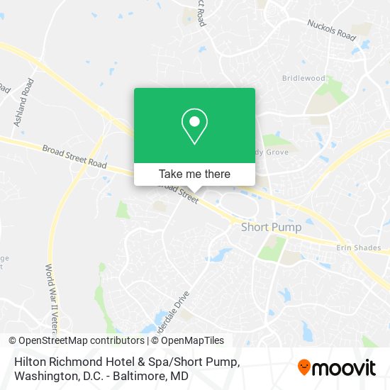 Hilton Richmond Hotel & Spa / Short Pump map