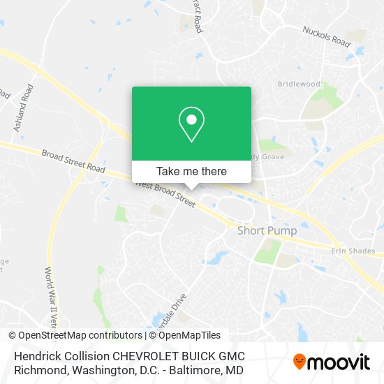 Mapa de Hendrick Collision CHEVROLET BUICK GMC Richmond