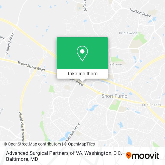 Advanced Surgical Partners of VA map