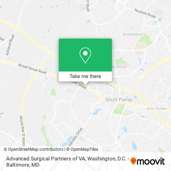Advanced Surgical Partners of VA map