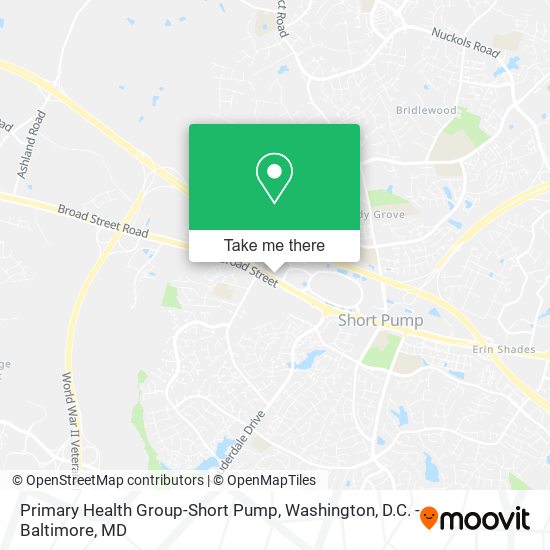 Primary Health Group-Short Pump map