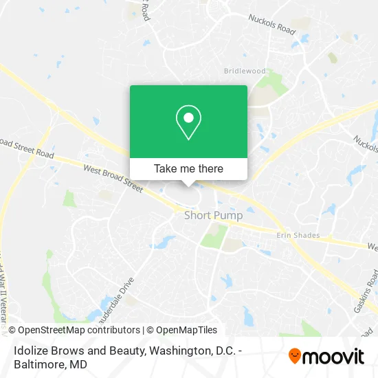 Idolize Brows and Beauty map