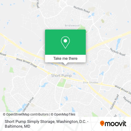 Mapa de Short Pump Simply Storage
